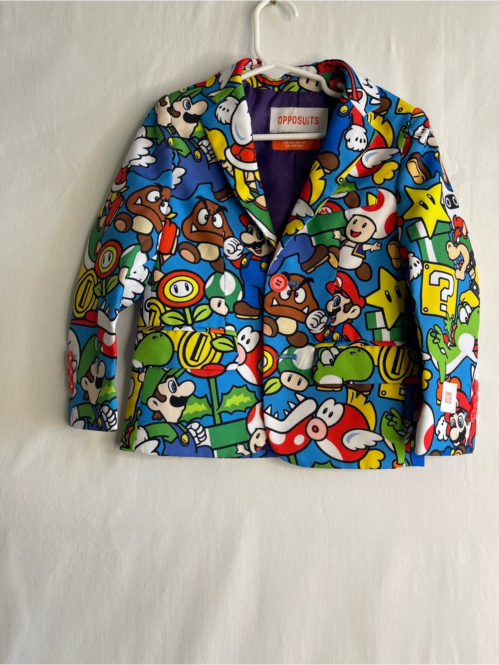 OppoSuits Boys Super Mario Bros Suit Set Blazer Pants Blue Nintendo Size 4Y 4T